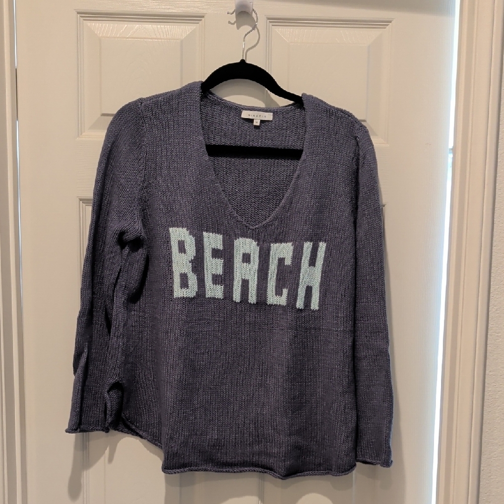 Miracle V-Neck Sweater - Purple with Blue